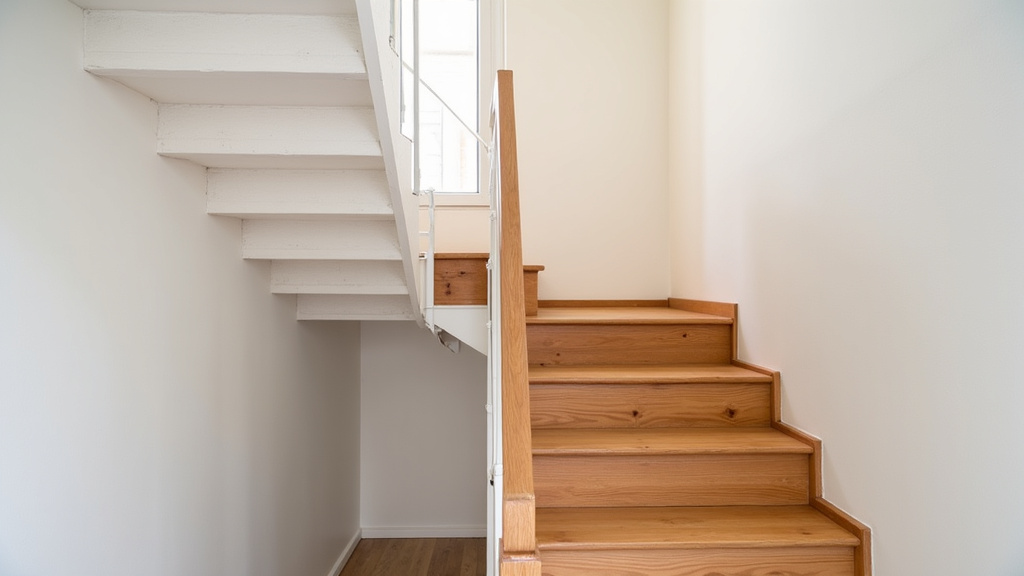 Un monte-escalier tournant installé dans une maison à Le Fauga, bien intégré à l’escalier en bois