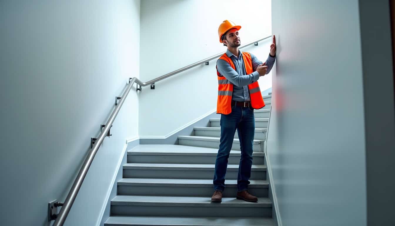 Un technicien en train de vérifier le bon fonctionnement d’un monte-escalier après installation à Confolens