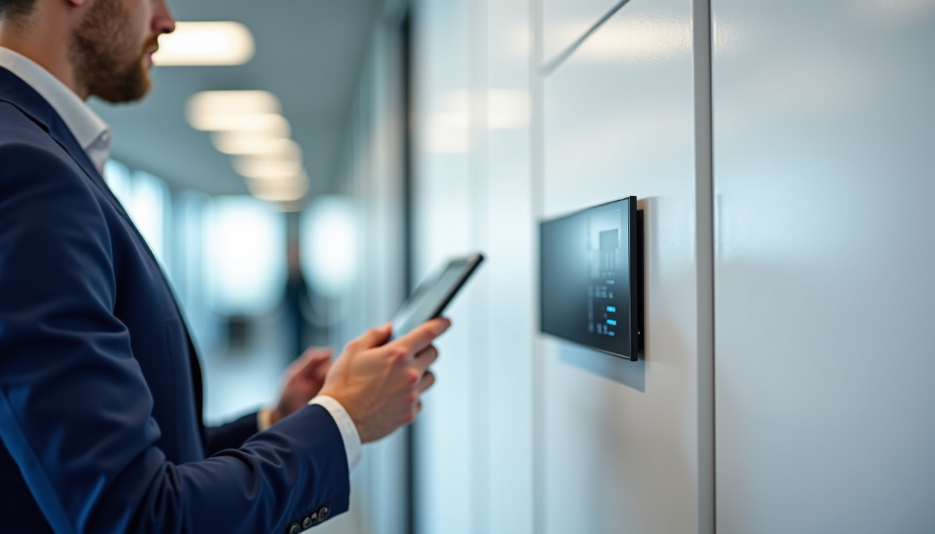 Un technicien installateur vérifie le fonctionnement d