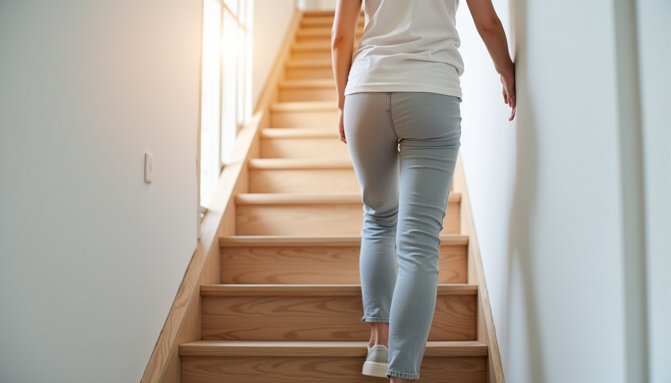 Utilisateur âgé utilisant un monte-escalier dans une maison à Forest-sur-Marque