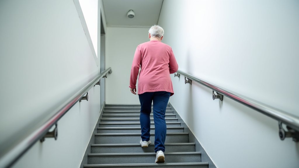 Utilisation d’un monte-escalier par une personne âgée à Capendu