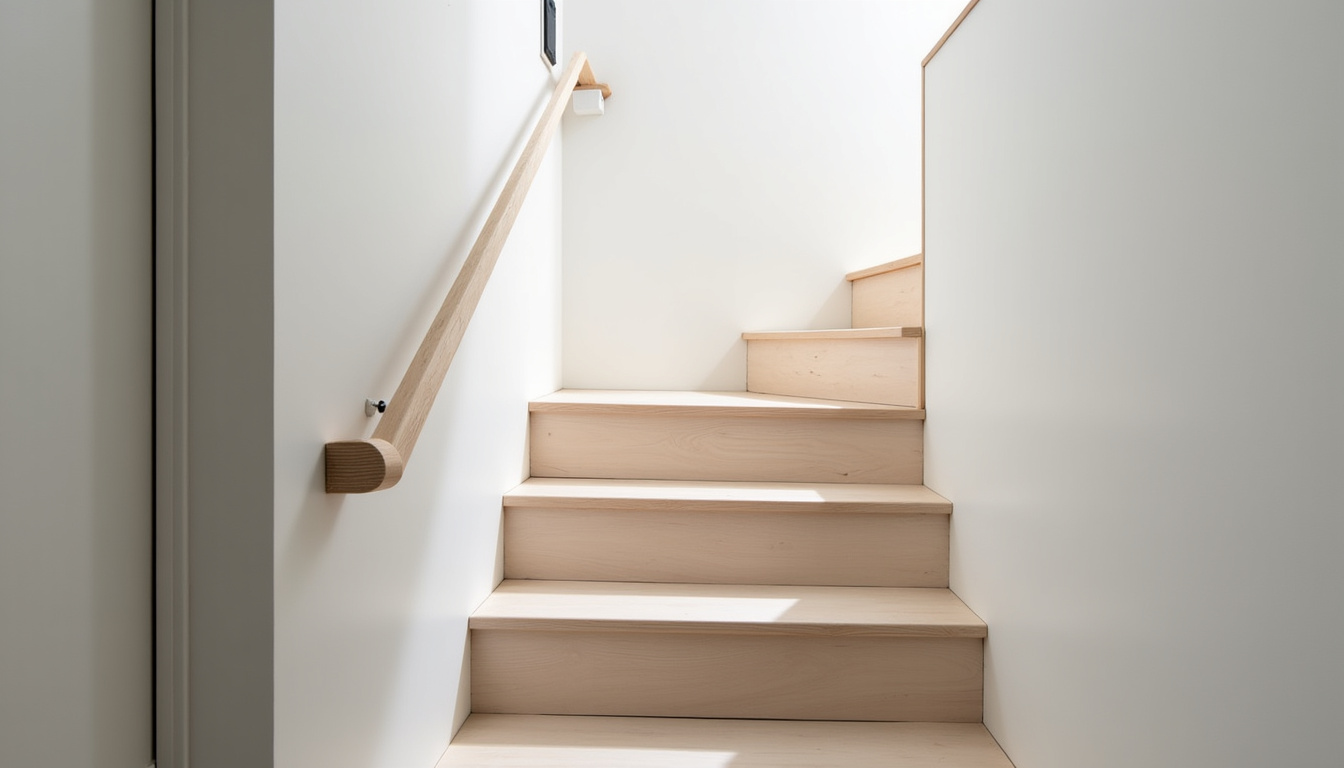 Vue d’intérieur d’un monte-escalier installé dans une maison traditionnelle à Génissieux, intégré discrètement à l’escalier