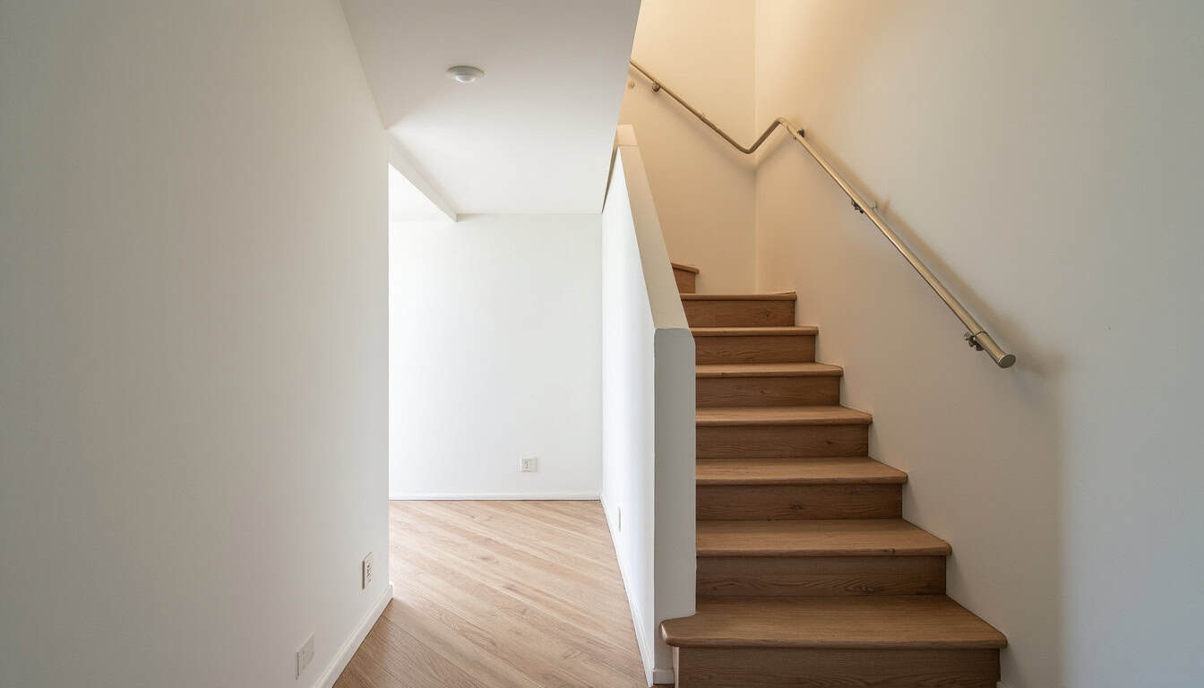 Vue d’un monte-escalier tournant en fonctionnement, escalier en colimaçon dans une maison ancienne de Cenon-sur-Vienne