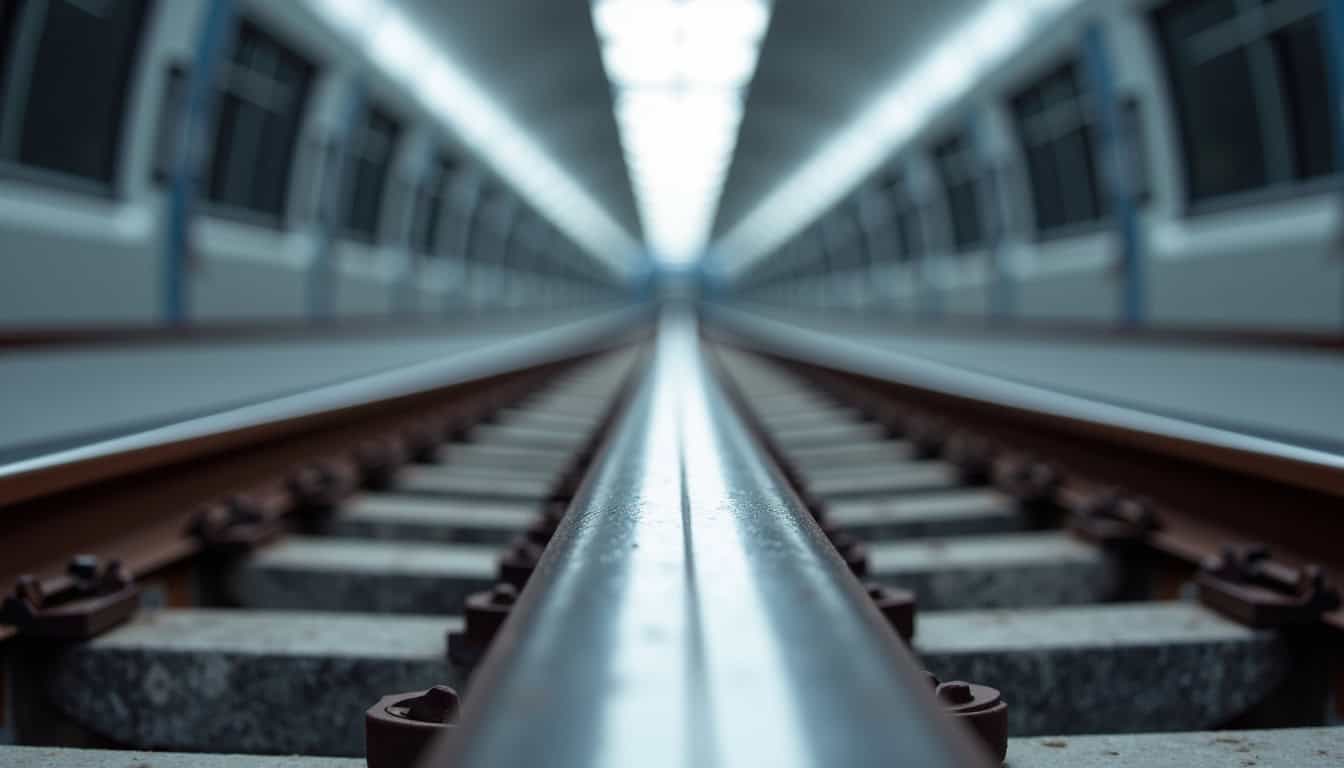 Vue rapprochée des rails d