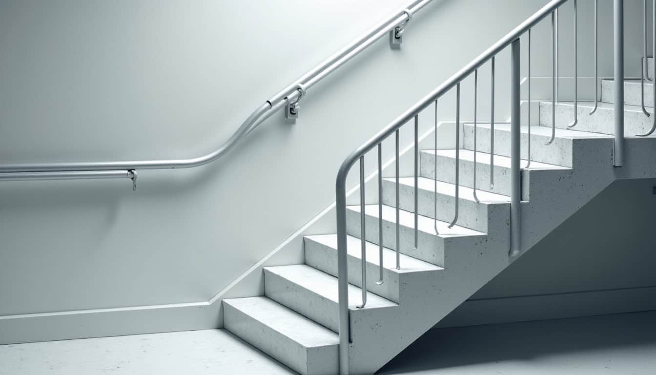 Vue schématique du fonctionnement d’un monte-escalier sur rail