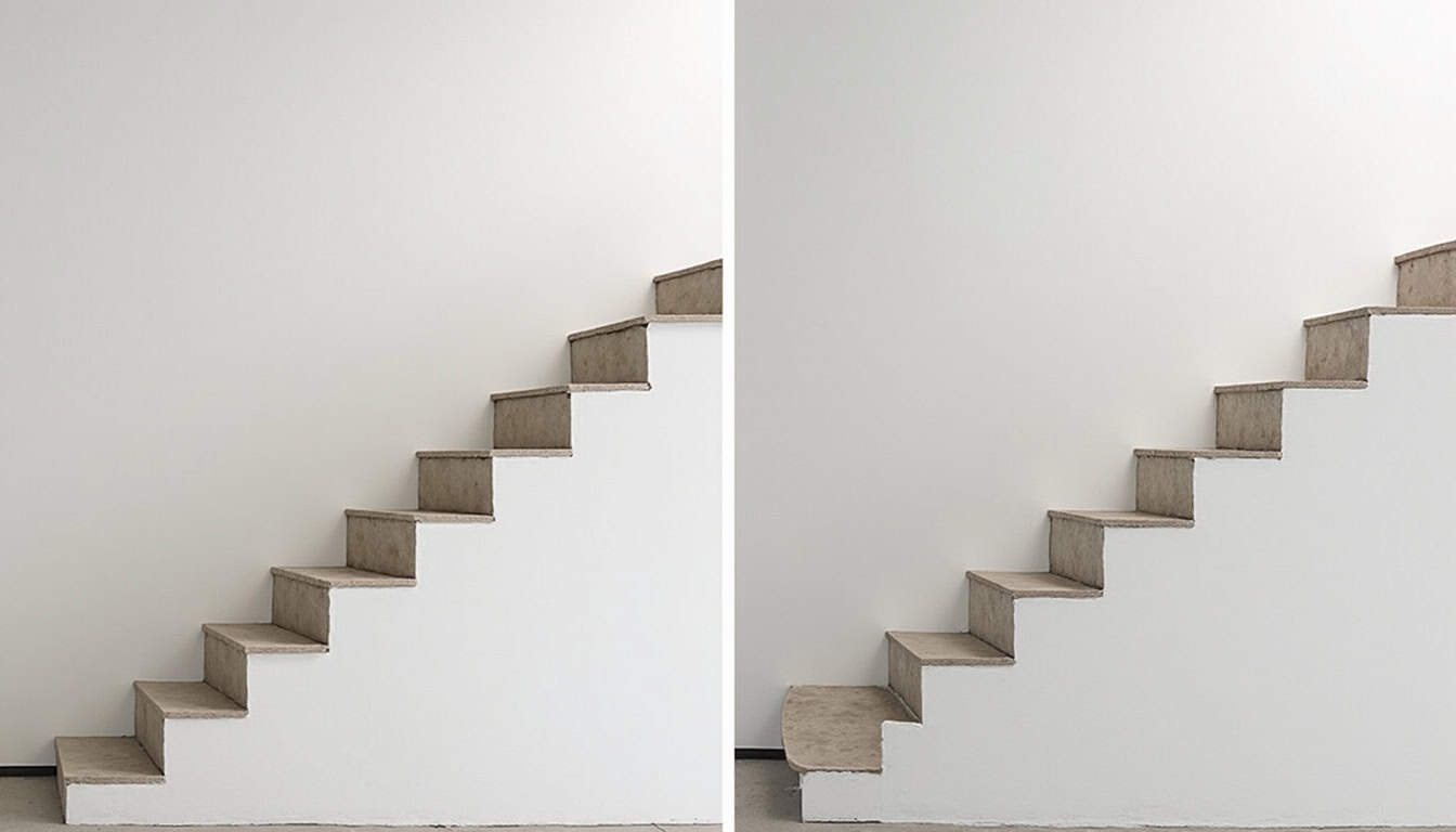 Comparaison avant et après installation d’un monte-escalier à Vérines