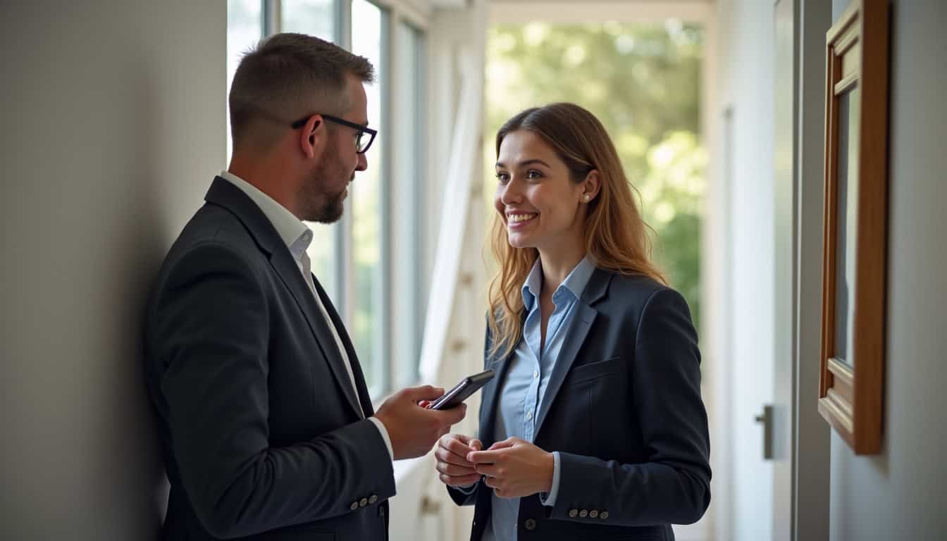 Conseiller technique Stannah discutant avec un client à Puilboreau