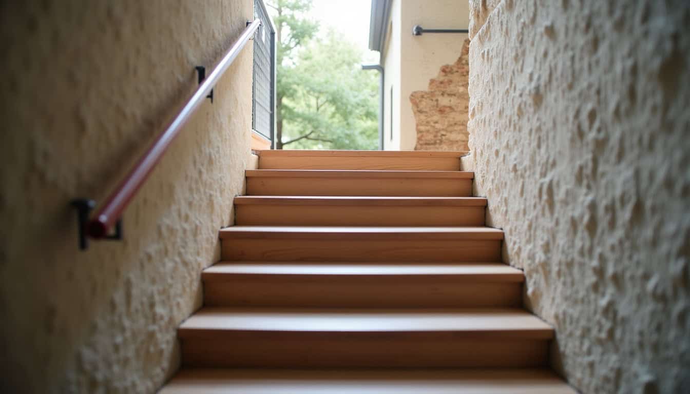 Fauteuil monte-escalier droit installé sur un escalier simple à Foix