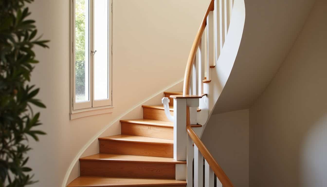 Installation d’un monte-escalier tournant dans un escalier classique à Marciac