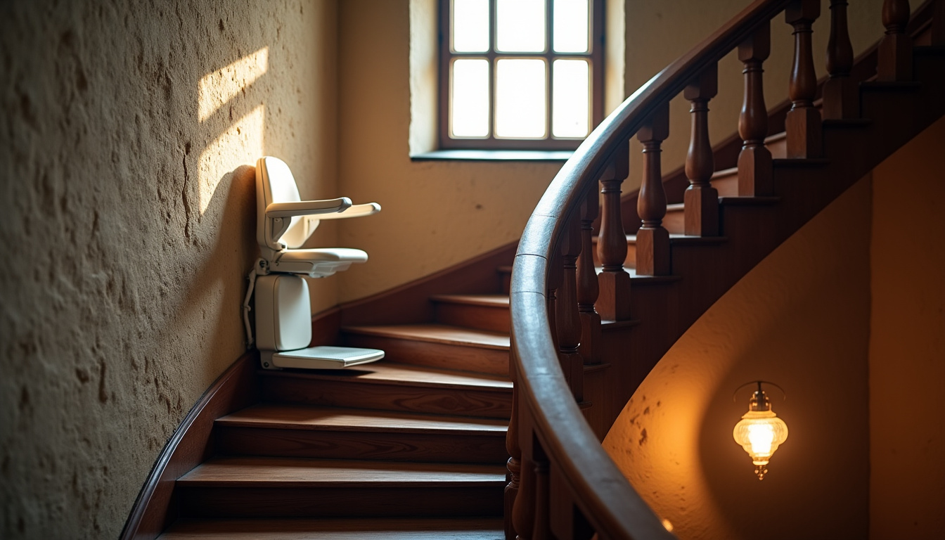 Installation d’un monte-escalier tournant dans une maison ancienne à Saint-Benin-d’Azy