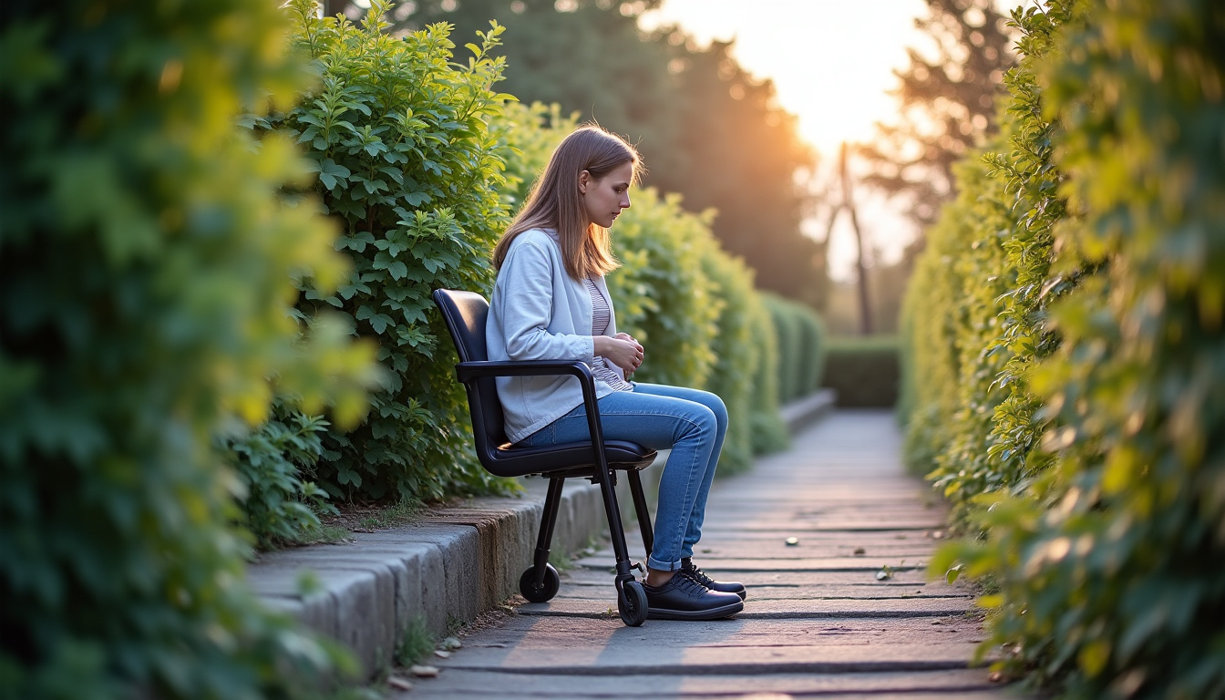 Monte-escalier à siège installé sur un escalier droit à Troisfontaines, vue d