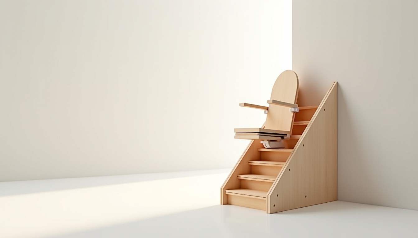 Monte-escalier assis-debout avec levier de commande ergonomique, adapté aux escaliers étroits de moins de 65 cm de largeur à Égly