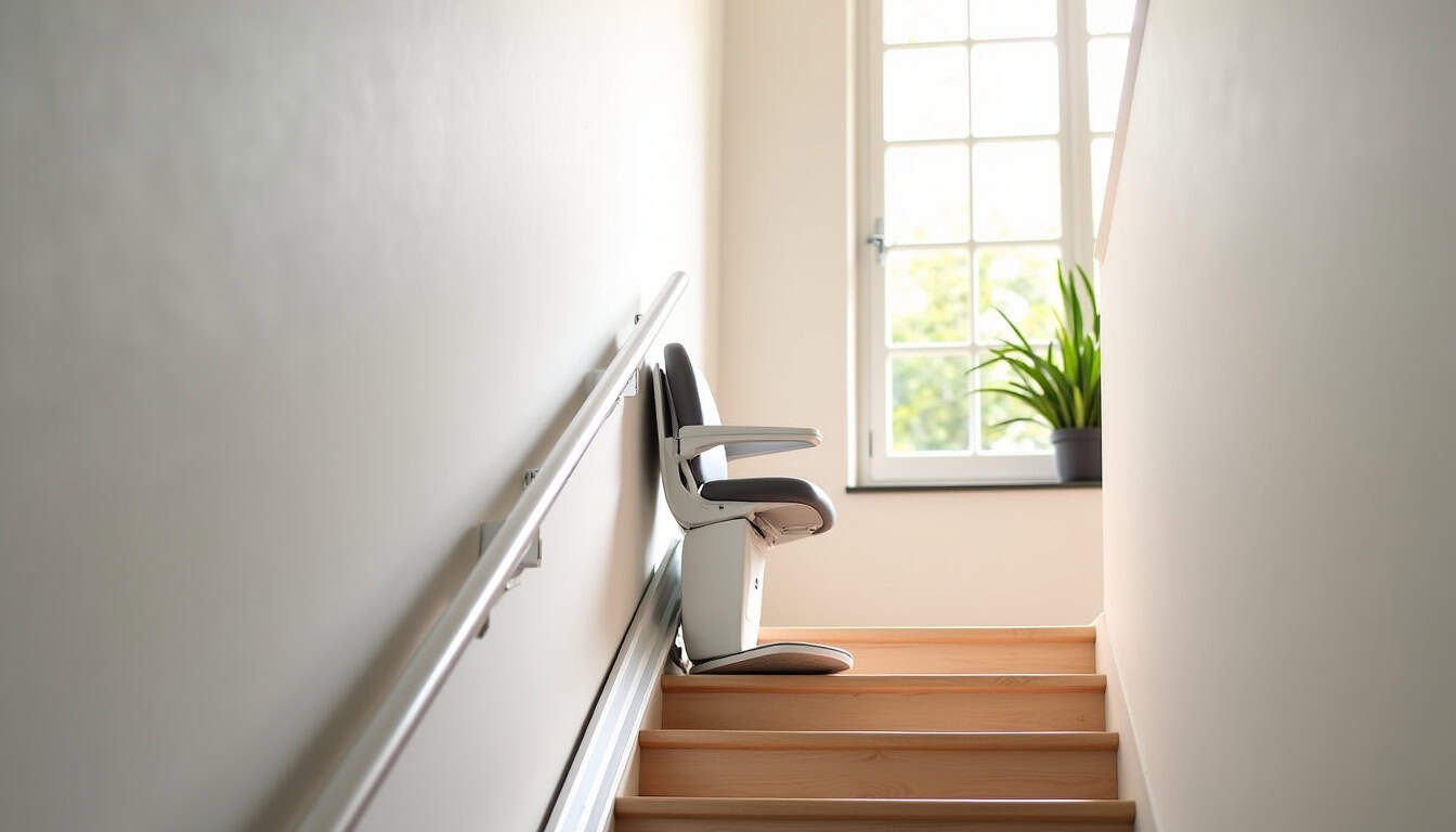 Monte-escalier droit installé dans une maison à Claye-Souilly