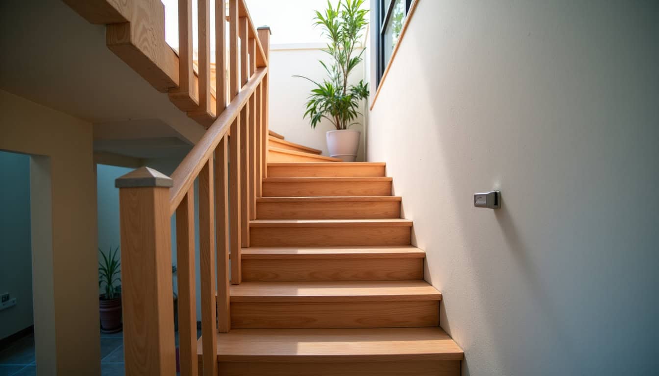 Monte-escalier droit installé dans une maison à La Grigonnais