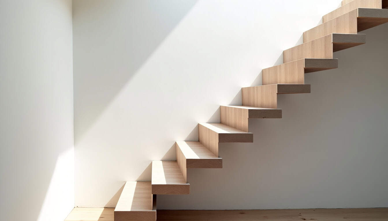 Monte-escalier droit installé dans une maison à Pluméliau-Bieuzy, monté sur un escalier simple sans virage