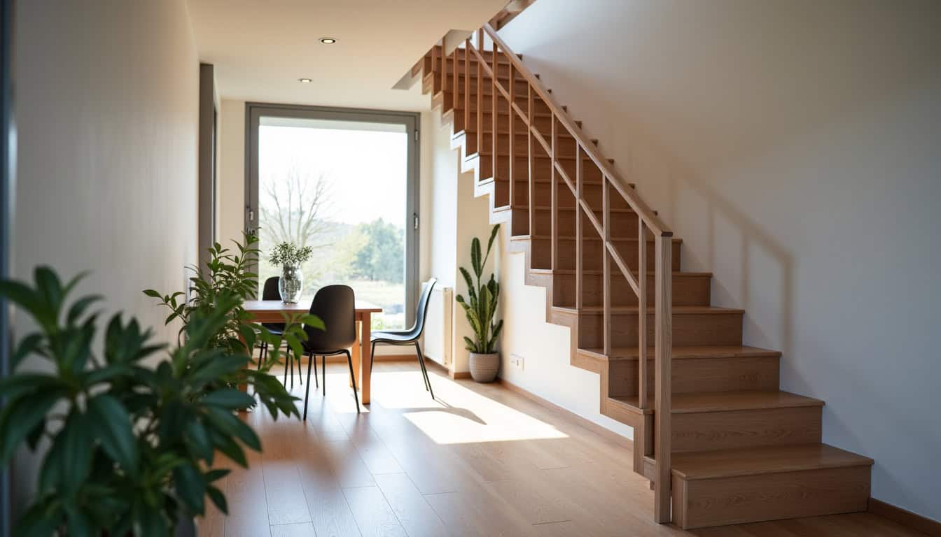 Monte-escalier droit installé dans une maison à Saint-Julien-des-Landes, illustrant une solution pour escaliers droits sans virage