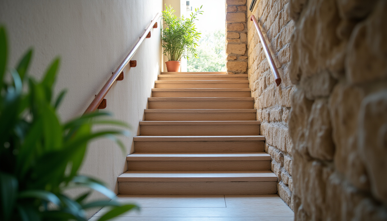 Monte-escalier droit installé dans une maison à Trélissac, avec un rail rectiligne le long de l’escalier