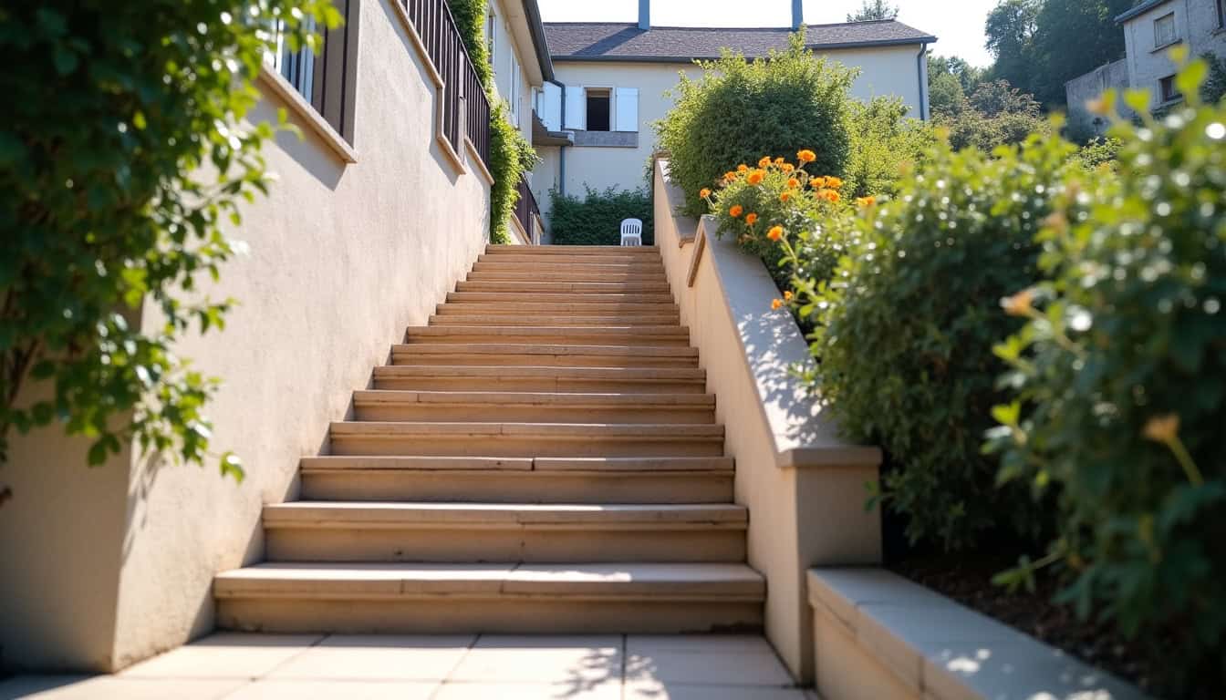 Monte-escalier droit installé dans une maison à Verneuil-sur-Seine