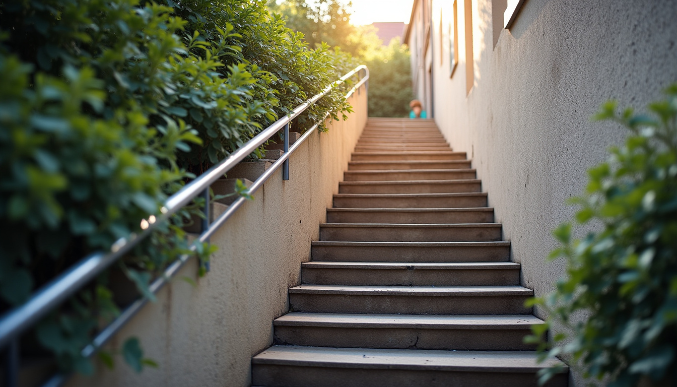 Monte-escalier droit installé sur un escalier classique à Saint-Jean