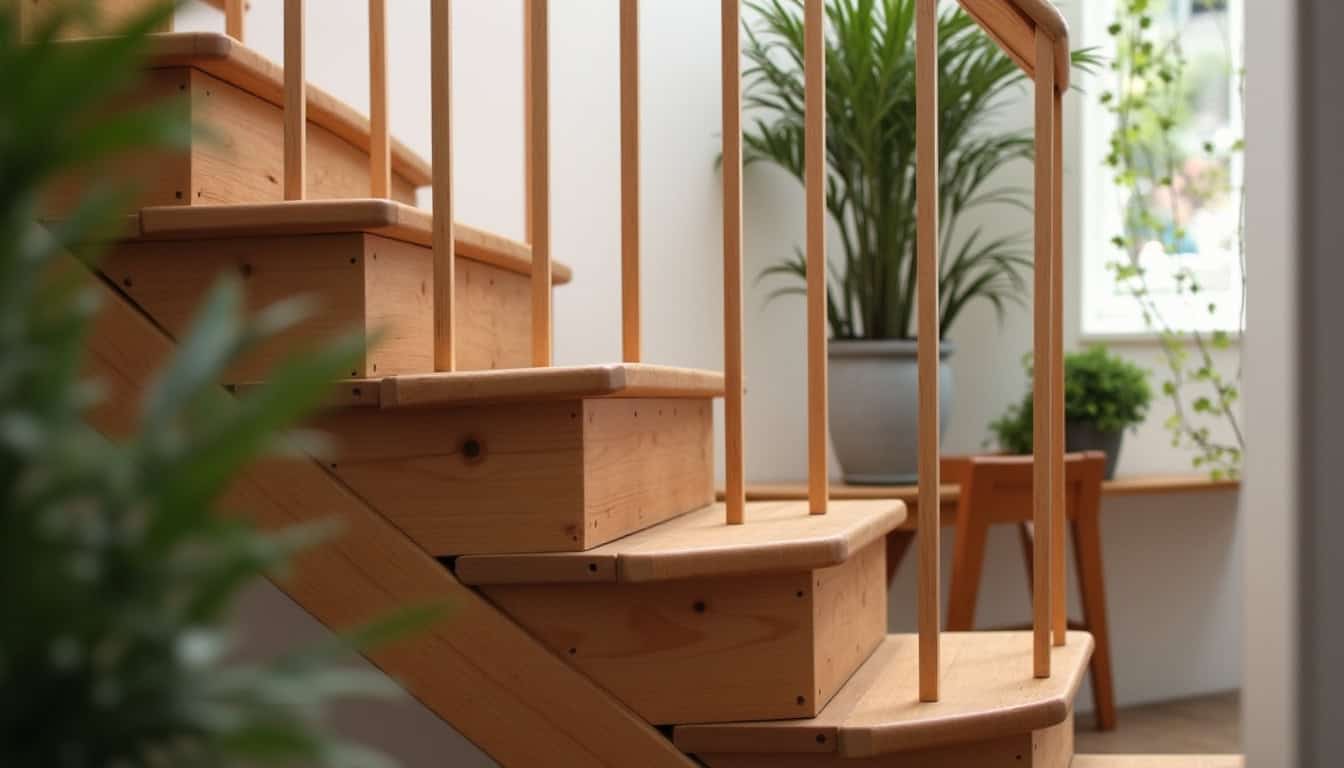 Monte-escalier droit installé sur un escalier en bois à Perrusson