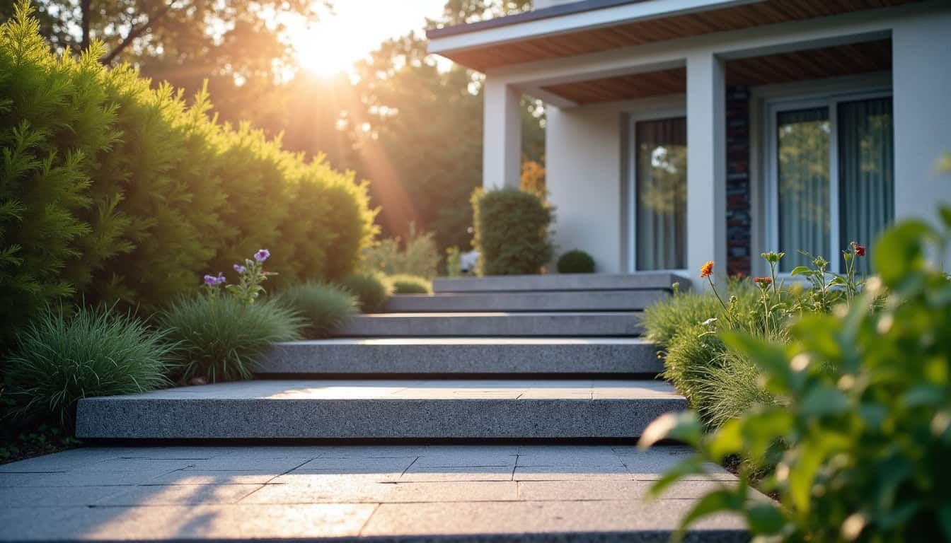 Monte-escalier extérieur en cours d