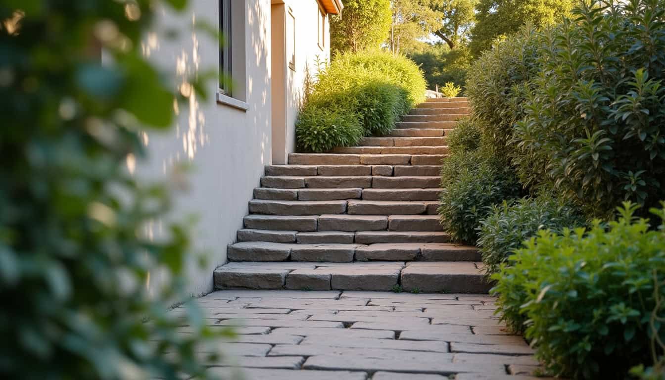 Monte-escalier extérieur en cours d