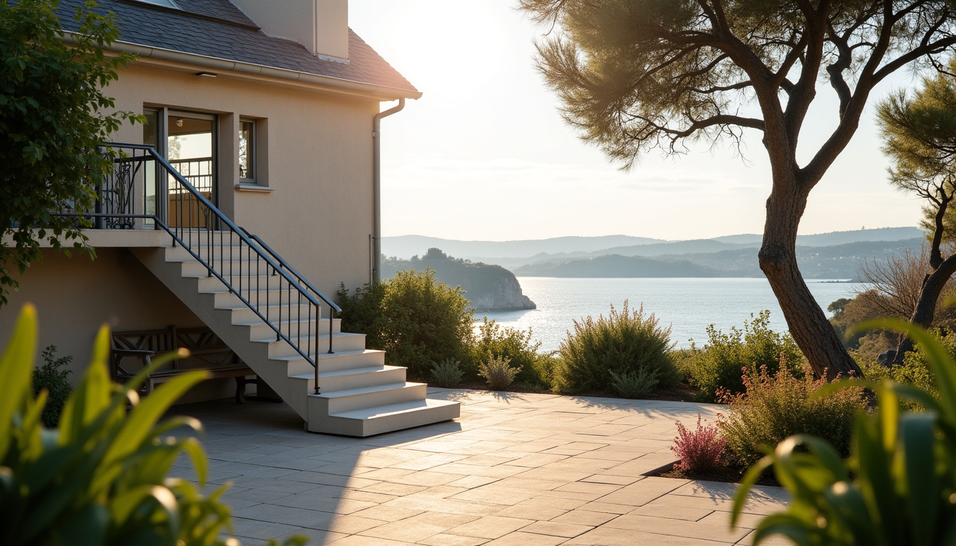 Monte-escalier extérieur installé dans une villa avec vue sur le port de Saint-Georges-d’Oléron