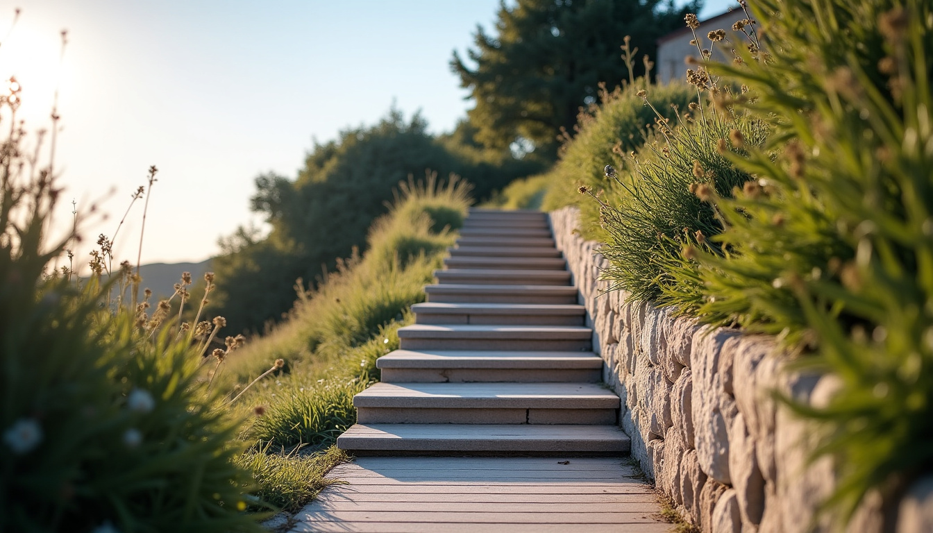 Monte-escalier extérieur installé sur un escalier extérieur à Larmor-Plage, en situation réelle