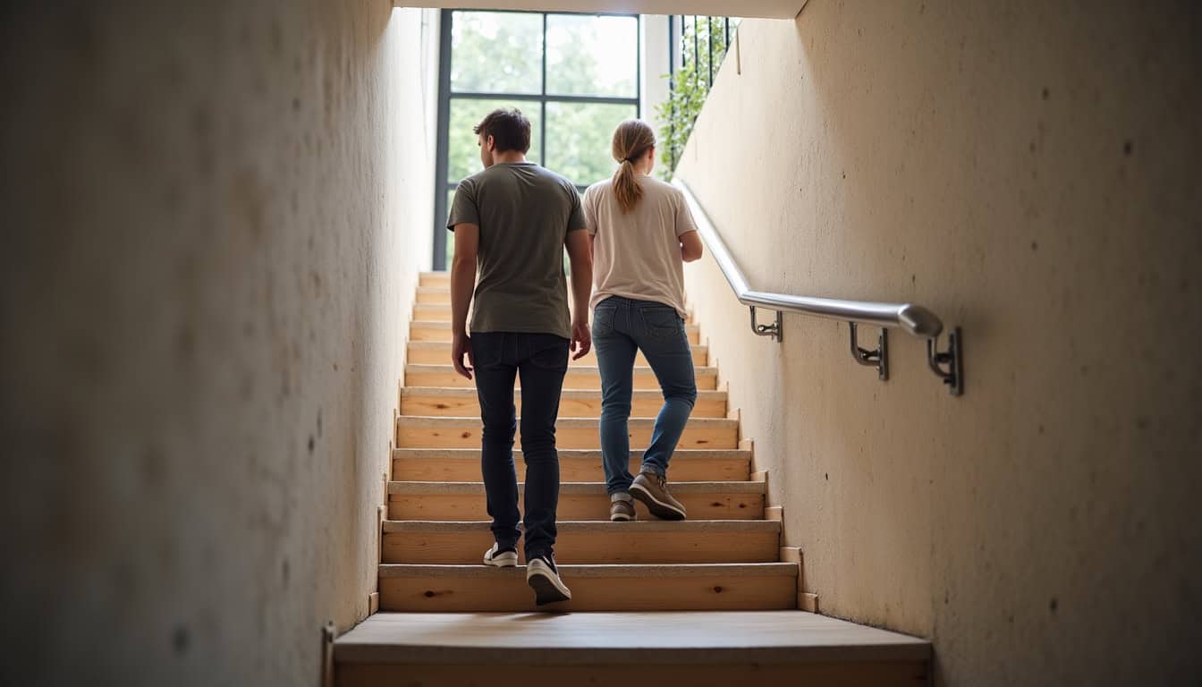 Monte-escalier installé dans un escalier intérieur à Fesches-le-Châtel