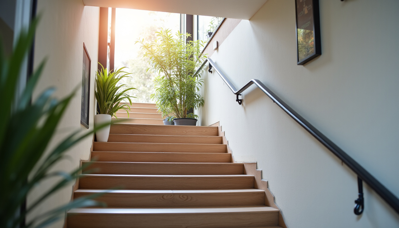 Monte-escalier installé dans un intérieur moderne de la Vienne, avec un siège beige et un rail gris