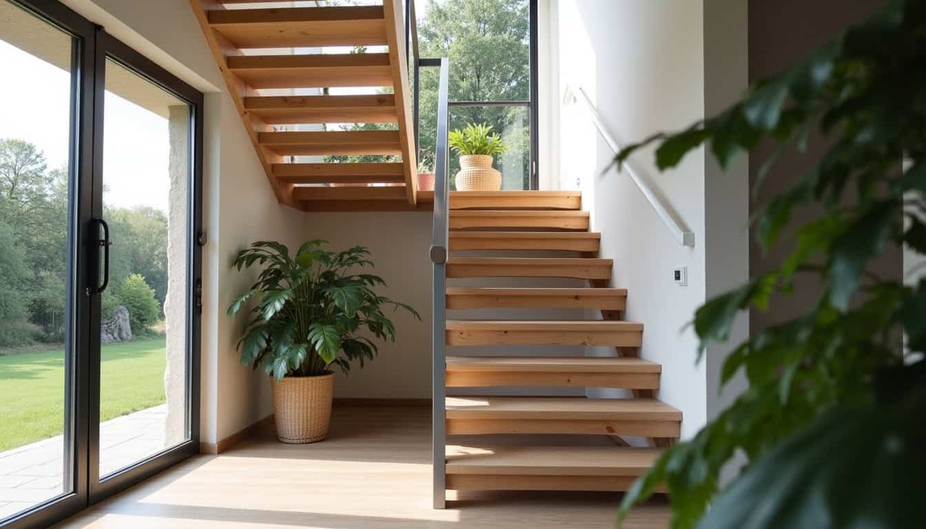 Monte-escalier installé dans une maison à Felleries, intégré harmonieusement à l