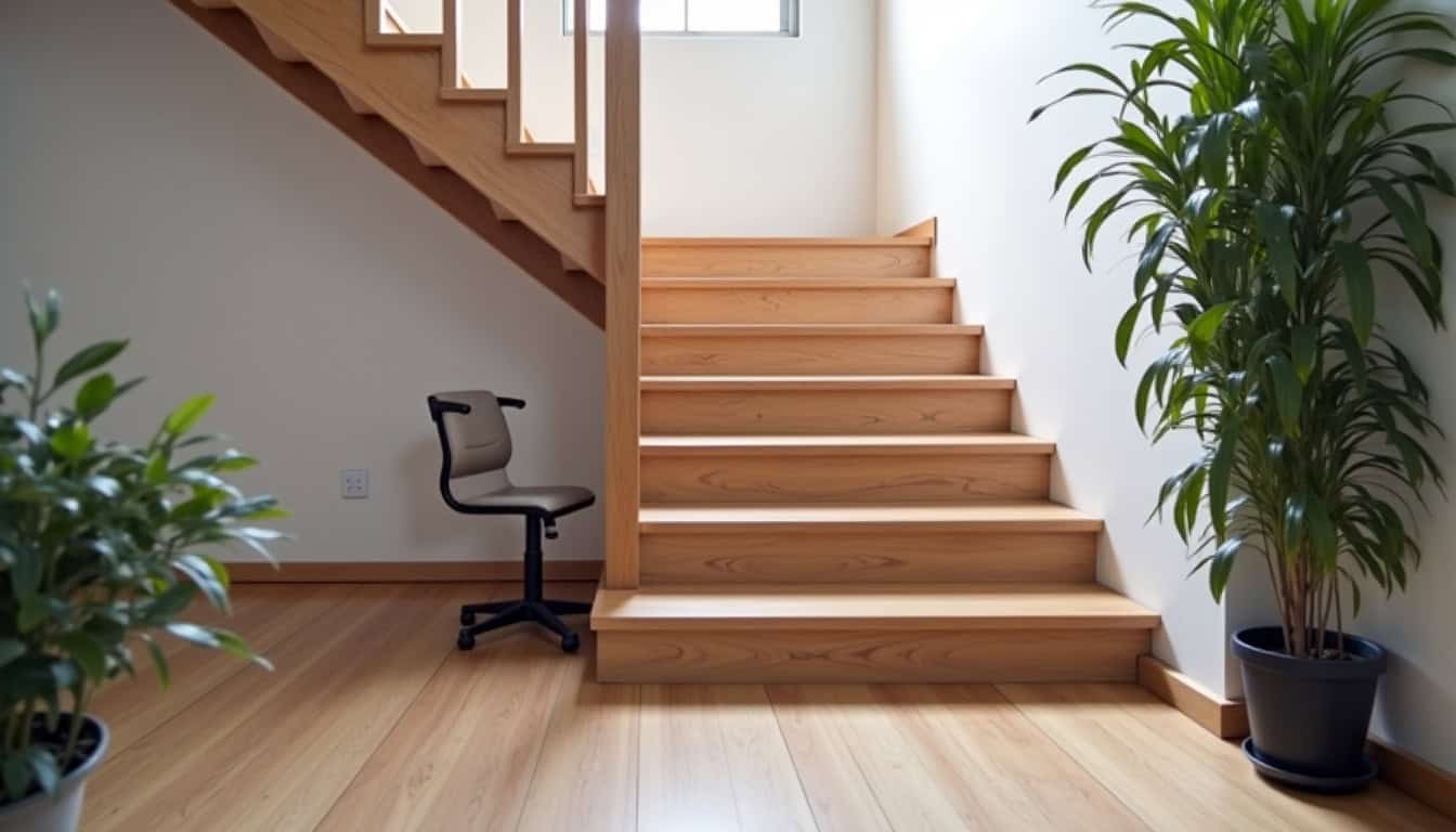 Monte-escalier installé dans une maison à Saint-Philbert-de-Grand-Lieu, montrant le siège en position repliée contre le mur