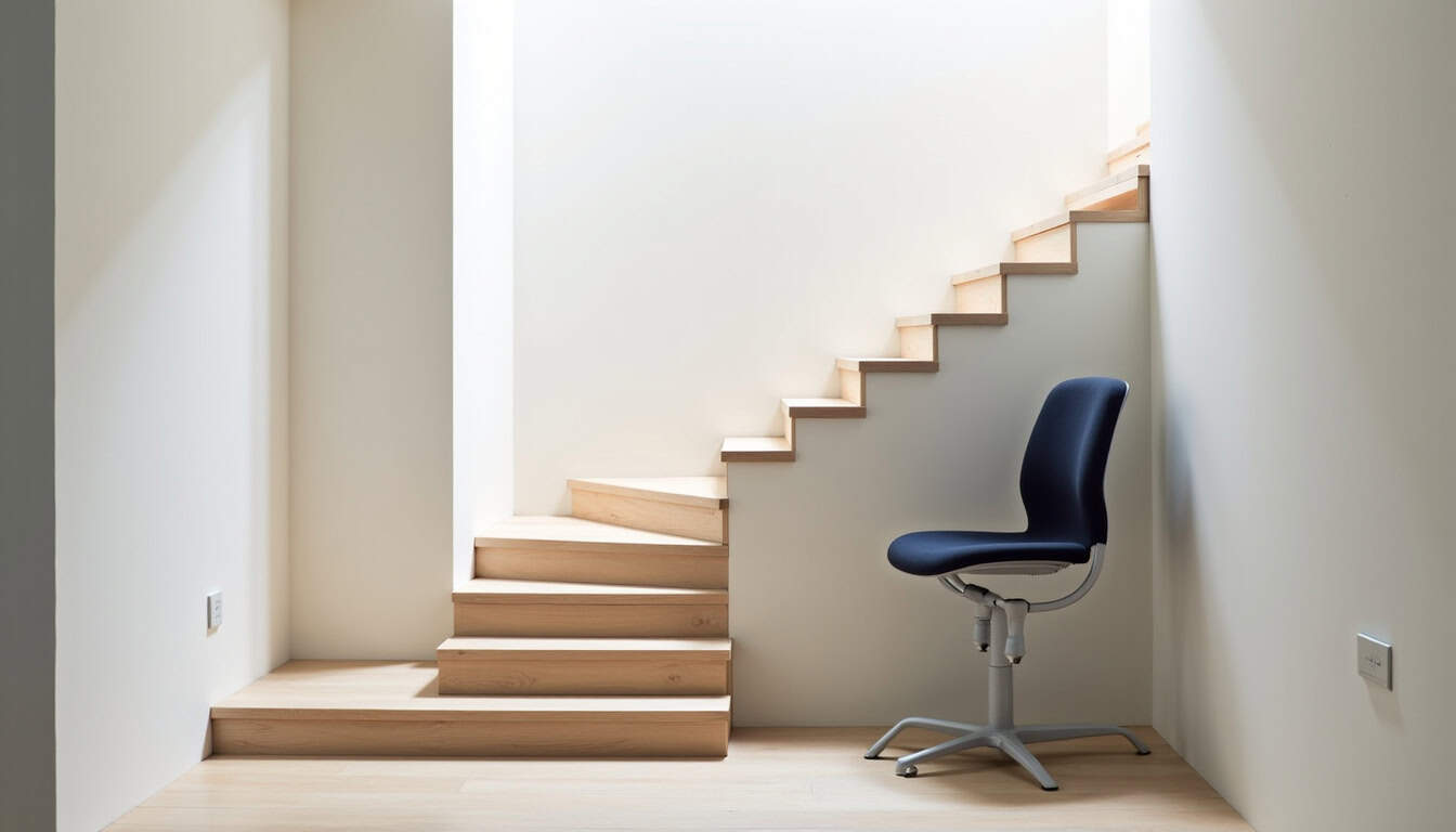 Monte-escalier installé dans une maison à Villey-Saint-Étienne, escalier droit avec siège ergonomique