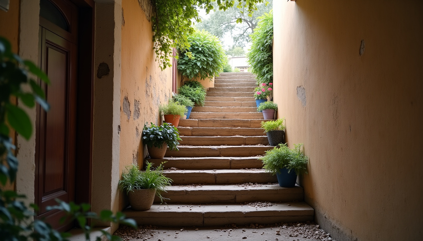 Monte-escalier installé dans une maison traditionnelle en Meuse, vu depuis le bas de l’escalier