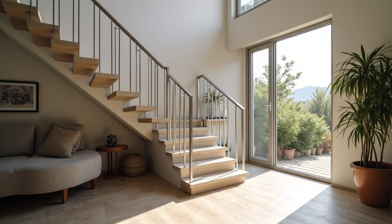 Monte-escalier intérieur en aluminium avec siège ergonomique et télécommande, installé dans un salon de maison traditionnelle à Le Sappey-en-Chartreuse