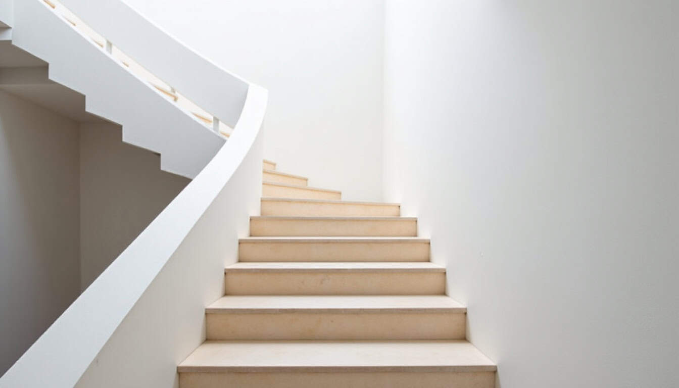 Monte-escalier terminé et fonctionnel dans une maison de Saint-Louis