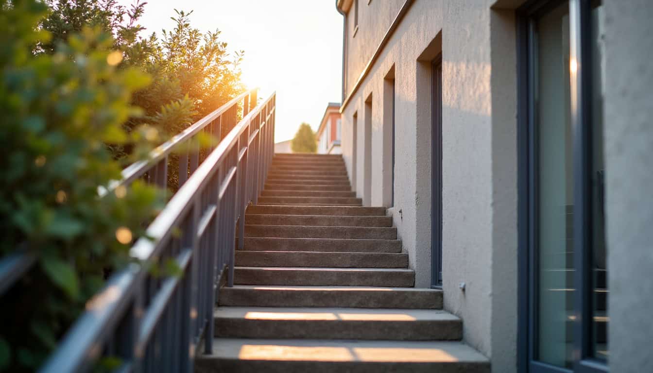 Monte-escalier tournant en cours d