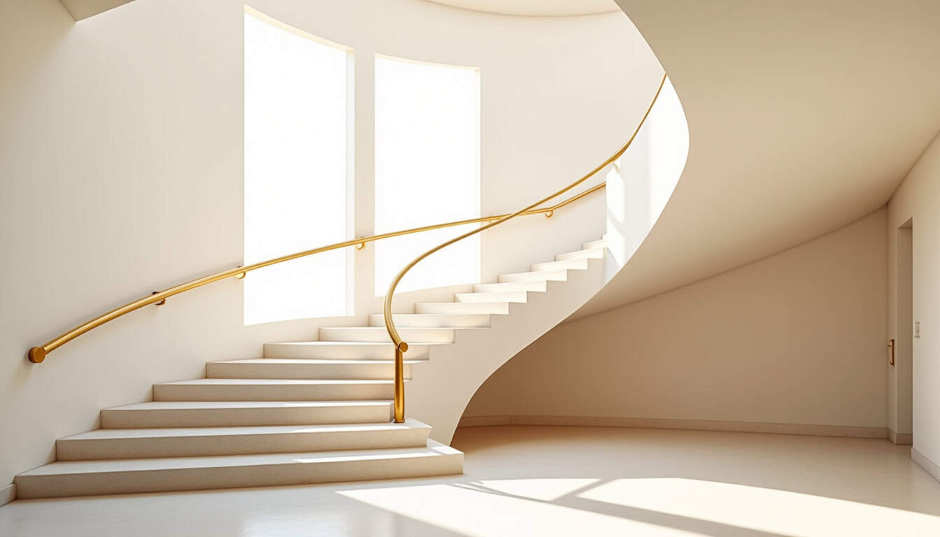 Monte-escalier tournant en cours d
