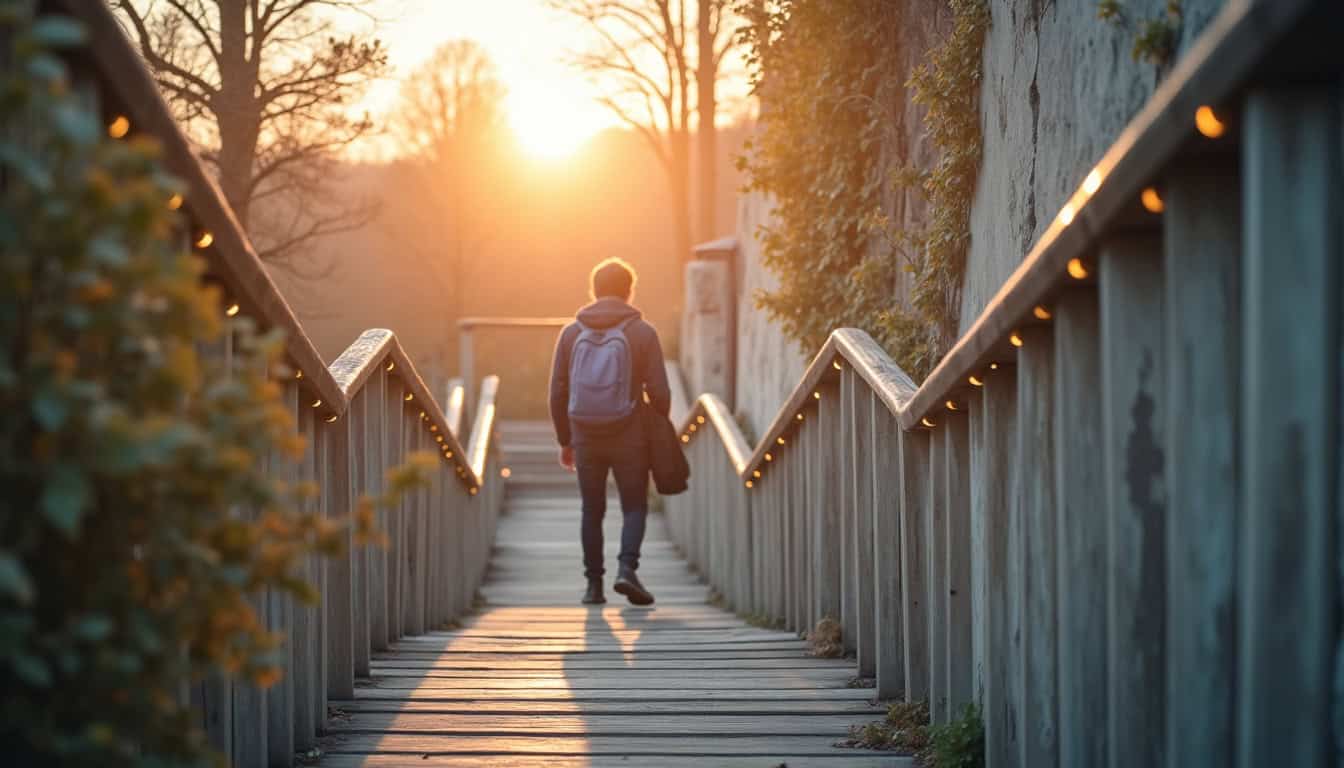 Monte-escalier tournant installé dans un escalier avec palier à Évry-Grégy-sur-Yerre