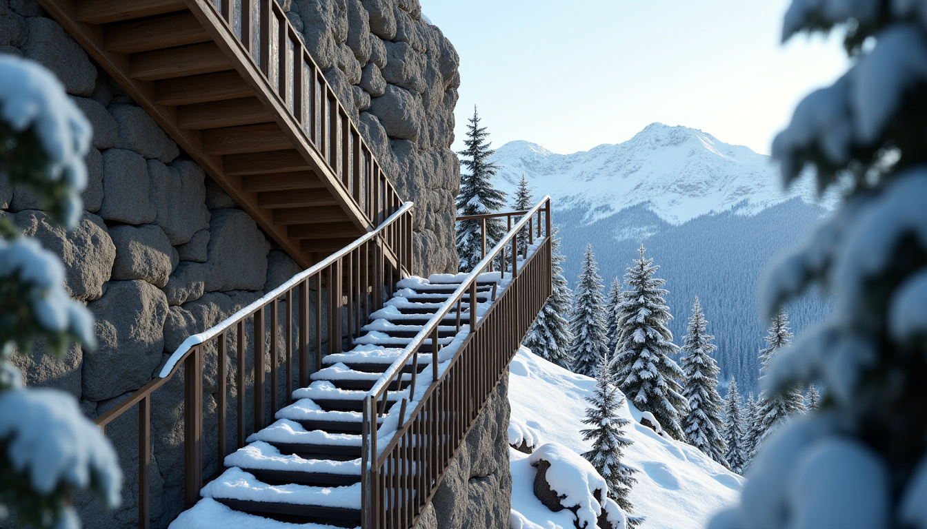 Monte-escalier tournant installé dans un escalier avec virage à Tignes