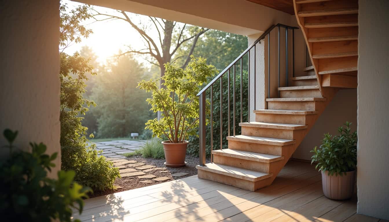 Monte-escalier tournant installé dans une maison à Bourgbarré, adapté à un escalier en colimaçon