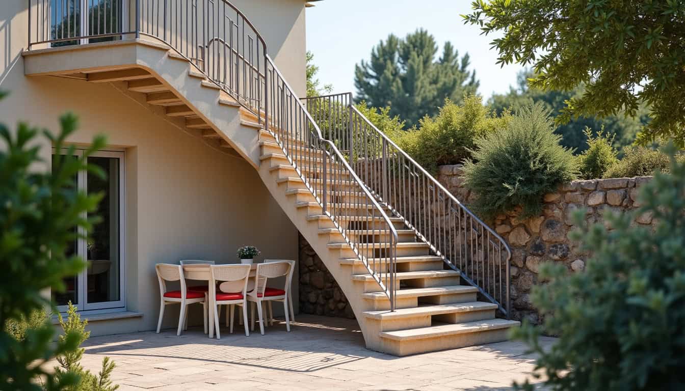 Monte-escalier tournant installé dans une maison à Capdenac-Gare, adapté à un escalier avec virage
