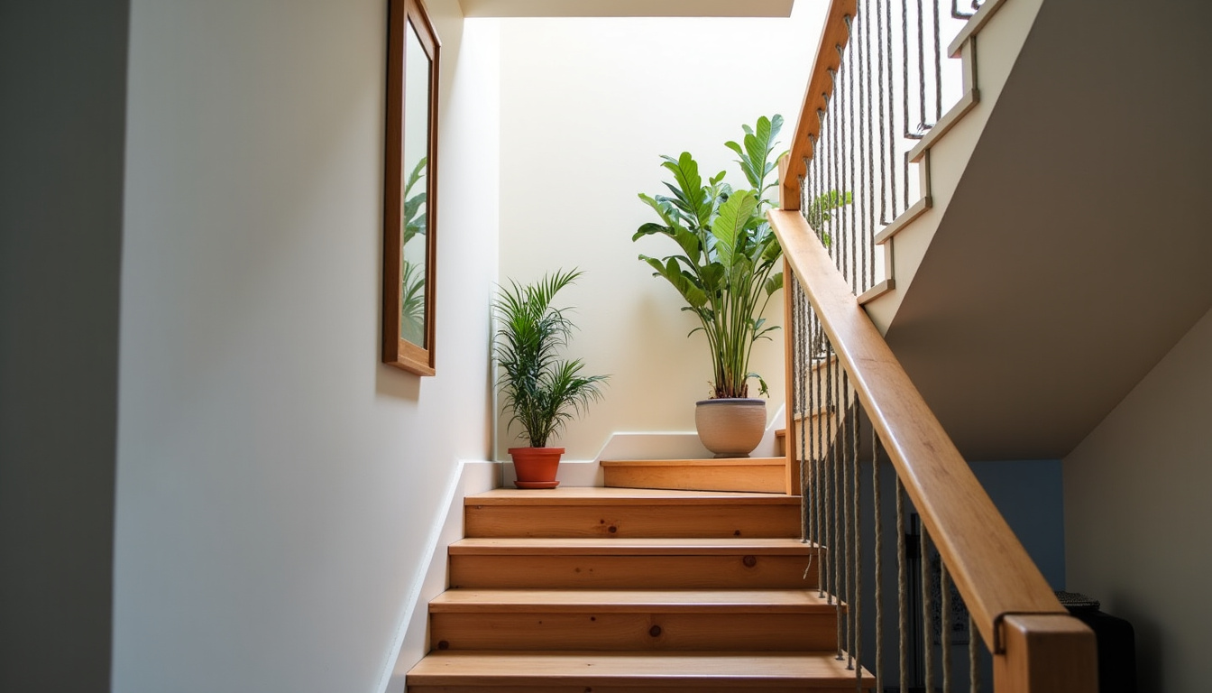 Monte-escalier tournant installé dans une maison à Esnandes avec un rail adapté aux virages de l