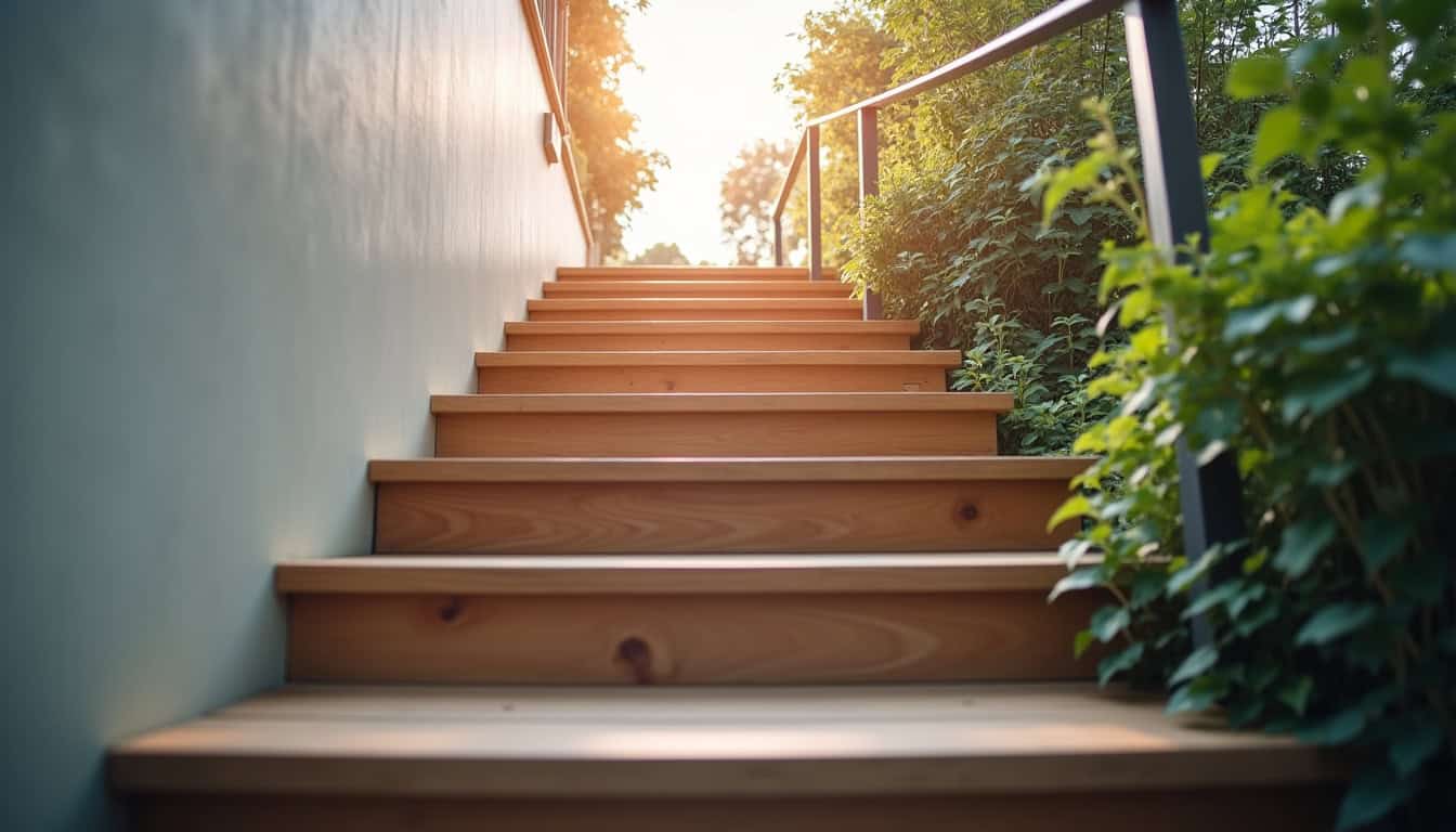 Monte-escalier tournant installé dans une maison à Papaichton, montrant l