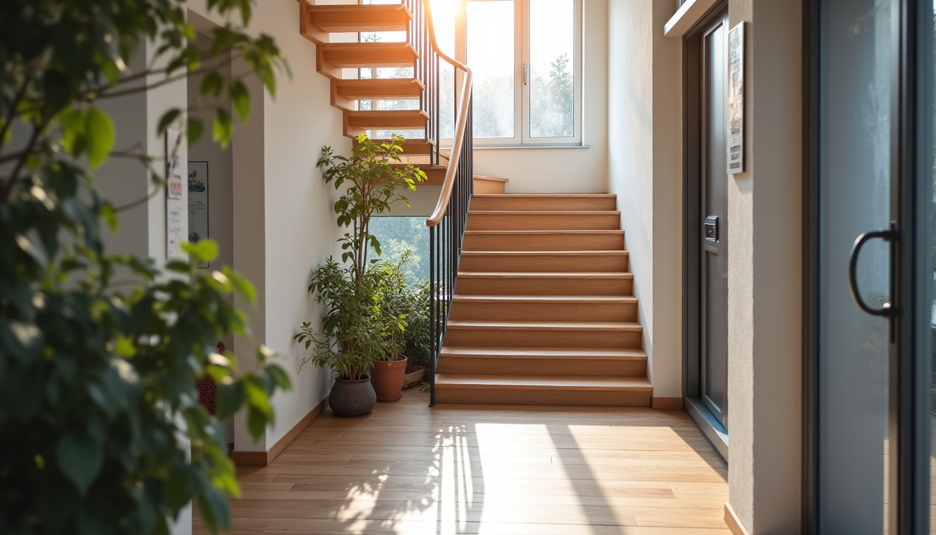Monte-escalier tournant installé dans une maison à Peri, suivant la courbe d