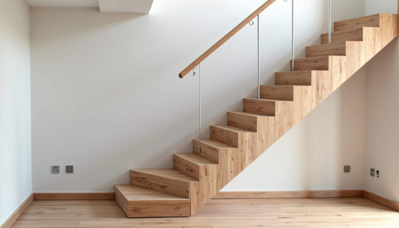 Monte-escalier tournant installé dans une maison à Sainte-Marie avec escalier en colimaçon