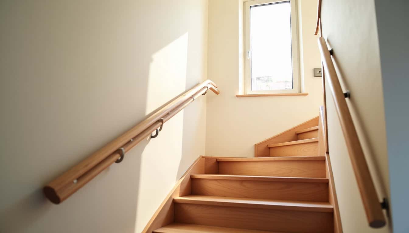 Monte-escalier tournant installé dans une maison de Sancoins, montrant l