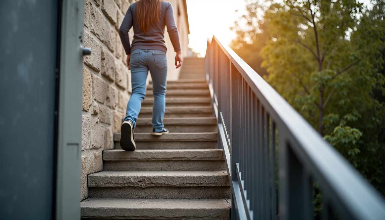 Monte-escalier tournant installé sur un escalier avec virage à Meung-sur-Loire