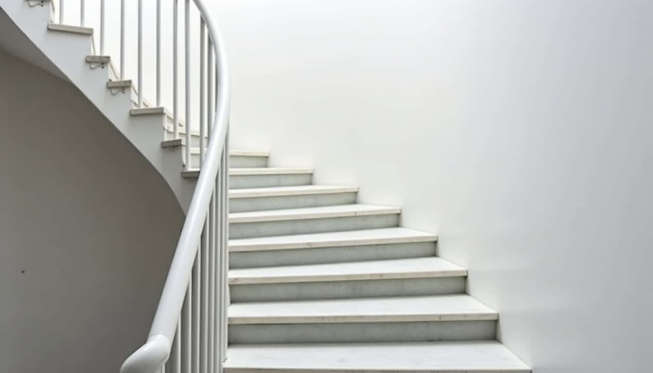 Monte-escalier tournant installé sur un escalier courbe à Vendat