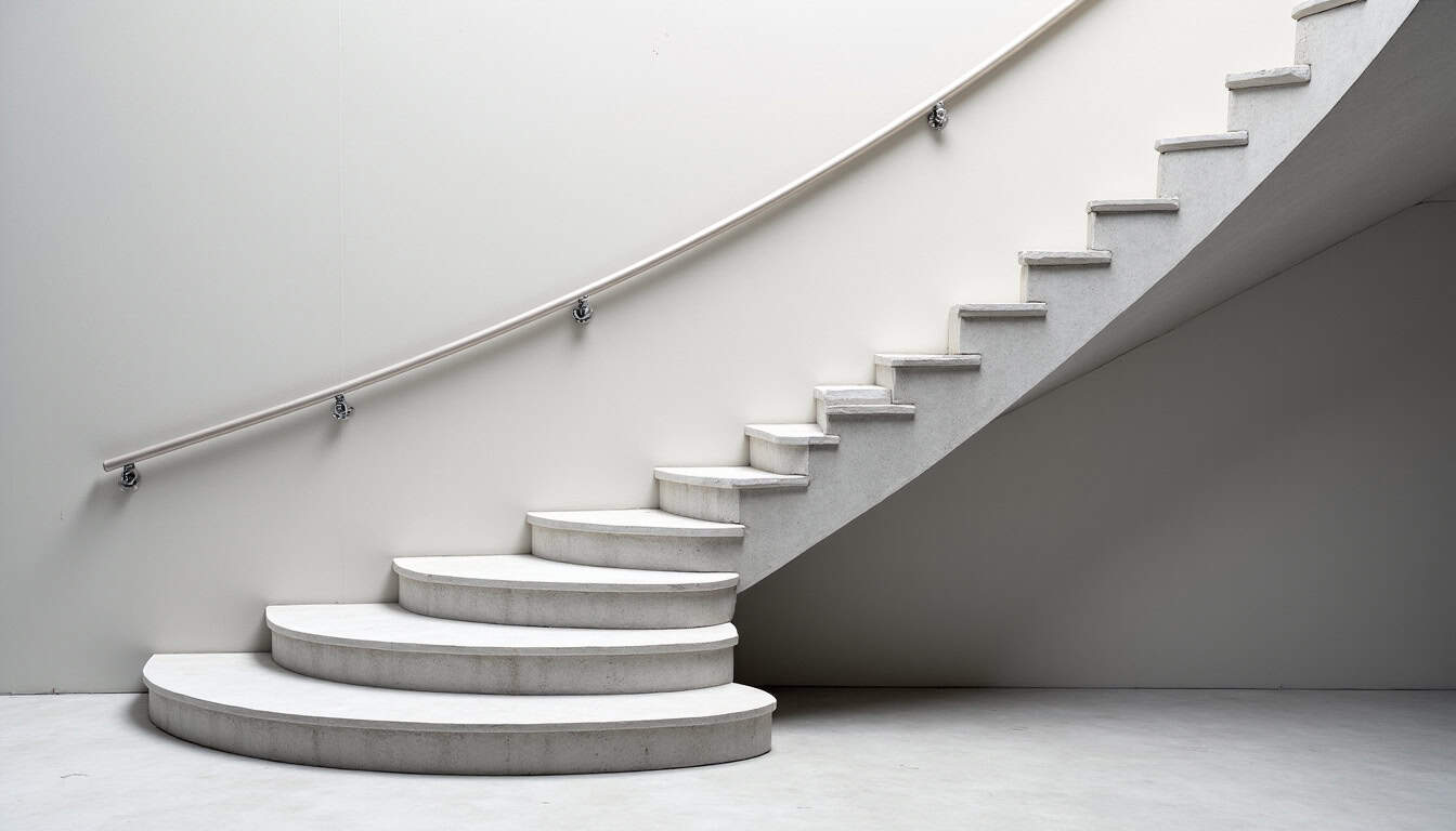 Monte-escalier tournant installé sur un escalier en colimaçon à Capesterre-Belle-Eau